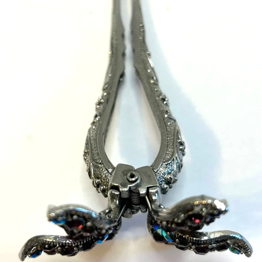 Vintage AB Rhinestone‎ Flower Hair Clip